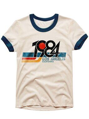 Ringer T Shirt Unisex 1984 California T Shirt Mens Graphic Tee 70s 90s  80s